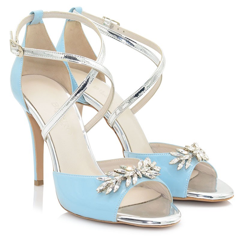 Baby Blue Leather Sandals